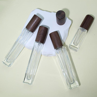 Botol Parfum Kaca Kosong 3ml 5ml 10ml 15ml 20ml 30ml Botol Semprot Parfum Mewah Dengan Tutup Kayu Walnut Hitam Silinder
