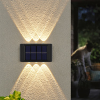 Lampe murale solaire LED double face pour usage extérieur en jardin, réglable vers le haut/bas, noire