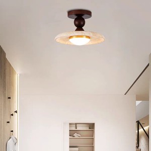 Yellow Travertine <b>Ceiling</b> <b>Light</b> Led Surface Mounted Wabi Sabi Style For Entrance Hallway Foyer Balcony Lighting Fixture - Product Image 3