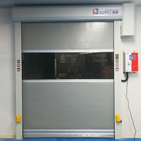 Porte rapide à enroulement pour salle blanche, design moderne, avec rail de sécurité, coupe-vent, ouverture automatique, en PVC, pour entrepôt, à démarrage rapide