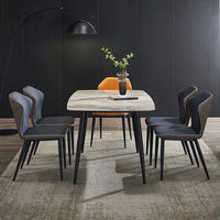 Table à manger combinée de style italien, luxe léger, en acier inoxydable brillant, écologique, durable, moderne et simple pour la maison
