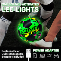 Ballon de football lumineux populaire, taille 5, LED, USB, ballon de football lumineux
