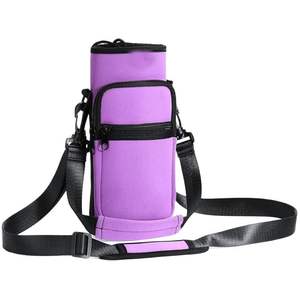 네오프렌 슬리브 물병 슬링 백 캐주얼 피트니스 체육관 스포츠 캐리어 핸들 밀짚 편지 패턴 전화 슬리브 - Product Image 4