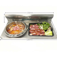 Barbecue au charbon de bois sans fumée Dansen avec échappement supérieur et inférieur, table de barbecue sans fumée Kbbq à vendre
