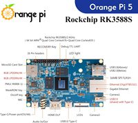 Orange PI 5 4 Go 8 Go 16 Go Rockchip RK3588S 8 cœurs 64 bits carte unique 2.4GHz fréquence 8K décodage vidéo carte Open Source