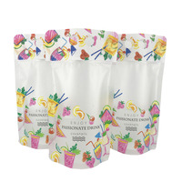 Sacs en plastique transparents debout à fermeture éclair de 400ml 500ml avec paille pochettes réutilisables pour boissons gazeuses et alcool de qualité alimentaire