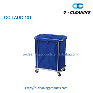 Panier de rangement pour linge en acier à roulettes O-Cleaning, organisateur de linge commercial, panier à linge pour vêtements sales d'hôtel/hôpital sur roulettes - Product Image 3