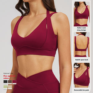 XW-TZ2539-1 Toptan Satış Düz Renk Kadın Elastik Spor Kıyafet Esnek Fitness Şortu Spor Sütyeni 2 Parça Yoga Takımı - Product Image 3