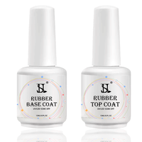 HS 15ml Vernis Gel UV LED à Séchage Rapide, Sans HEMA ni TPO, Couche de Finition et Base en Caoutchouc, OEM, Transparent, Écologique, Sans Résidu, Vernis Gel de Finition Non Essuyable