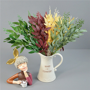 ช่อดอกไม้ใบหลิวประดิษฐ์สีเขียวเหลืองแดงตกแต่งบ้านงานแต่งงาน 120 ซม. - Product Image 1