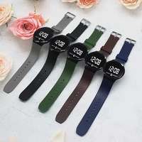 Jam Tangan Fashion Grosir Model Bulat Kreatif LED Elektronik Digital untuk Pelajar Pria Wanita Model Sederhana