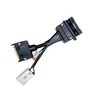 Aangepaste 12-pins platte naar 7-pins platte aanhangeradapterkabel, stekkerkabelboom met 2-weg zware stroomaansluiting - Product Image 2