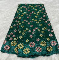Tissu en dentelle africaine de Dubaï 100 % coton de haute qualité pour foulard en voile suisse avec décoration en strass
