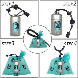 Distributeur de sacs à déjections pour chien Huamaohengchun à fixer au laisse avec clip, support de sacs à déjections à texture douce pour la peau, idéal pour les promenades avec chien et chat - Product Image 3