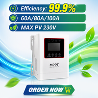Smart 48V 120A PV Puissance 6000W Contrôleur de charge MPPT Smart 48V Auto Haute Tension Max PV 500V WiFi Contrôleur solaire