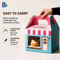 Großhandel Kundenspezifische Bedruckte Kuchenbox mit Griff und Fensterdesign, Lebensmittelechte Papierverpackung für Konditoreien