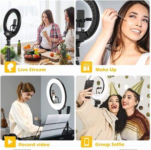 Aro de Luz LED con Soporte, Lámpara de Relleno para Video, Fotografía y Selfies, 14 Pulgadas, 18 Pulgadas, 21 Pulgadas - Product Image 6