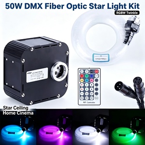 DMX Uzaktan Kumandalı Fiber Optik Yıldız Işığı Seti RGB Yanıp Sönen Efekt Ev Sineması Yatak Odası Yıldızlı Tavan Aydınlatma Dekoru - Product Image 1