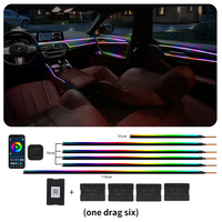 Symphony RGB LED Lumière ambiante pour voitures 18 1 Lampe d'ambiance à fibre optique avec contrôle APP Décoration intérieure arc-en-ciel