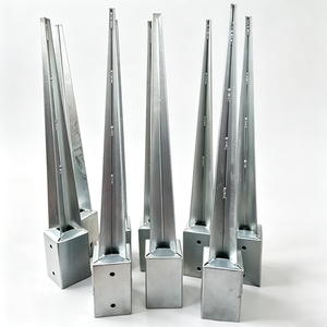 Sunsbuild Piquet de support de poteau de clôture extérieur galvanisé, ancre de sol métallique, piquet de jardin, boulon d'ancrage au sol - Product Image 3