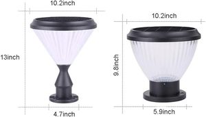 Farolas Solares <span class=keywords><strong>LED</strong></span> IP65 con Ángulo de Haz de 360°, Batería de Litio Ferrofosfato, Control Inalámbrico, Iluminación de Jardín de Doble Color - Product Image 6