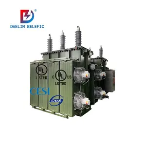 Transformador de potência trifásico elétrico 25mva 132/33kv 69 66 kv imerso em óleo intensificador