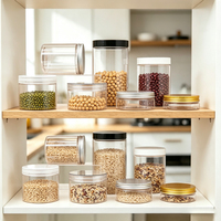 Op maat gemaakte etiketten 100ml 200ml 250ml PET potjes voor koekjes, gedroogd fruit, snoep, cake, snacks, herbruikbaar, rond, van plastic met aluminium deksels