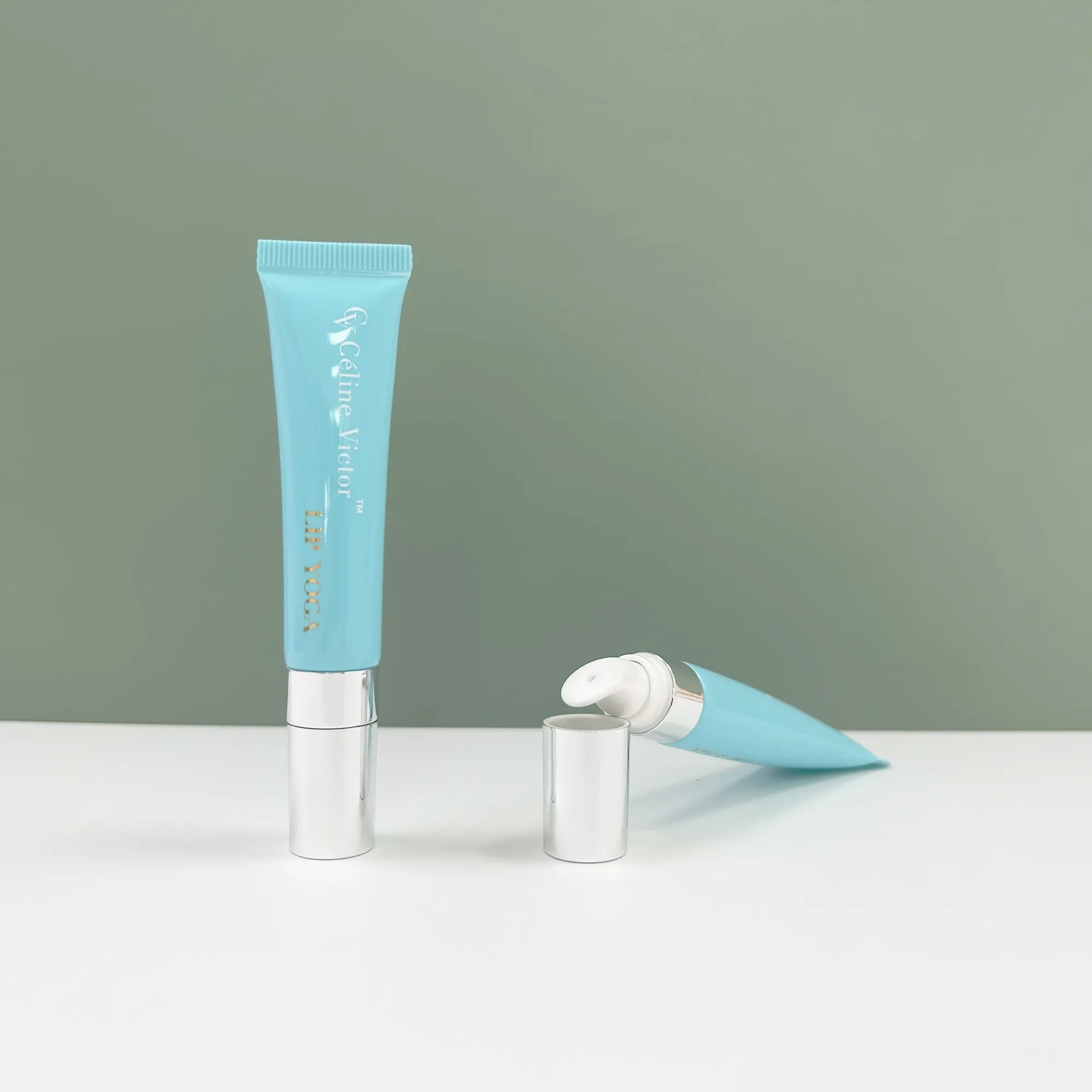 Tubo de plástico de bálsamo labial de lujo de 15ml y 15g, tubos de lápiz labial personalizados, embalaje de bálsamo labial, contenedor de tubo exprimible de lujo