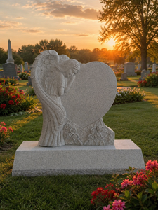 G635 Granite Angel Design Hand Carved Headstone Polished Surface Traditional Style Outdoor Use - Product Image 3