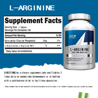 Complément d'L-Arginine 3000mg, booster d'oxyde nitrique pour hommes et femmes, soutient l'énergie, la circulation, la croissance musculaire, comprimés d'L-Arginine