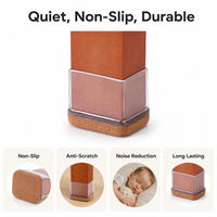 Protège-pieds carrés transparents et durables pour meubles, avec protections en feutre de silicone anti-rayures, antidérapants et silencieux pour tables