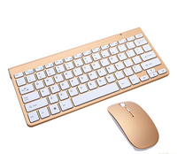 Mini clavier et souris sans fil 2.4G avec logo personnalisé rétroéclairé RVB Interface USB pour Mac pour Apple PC portable et téléphone