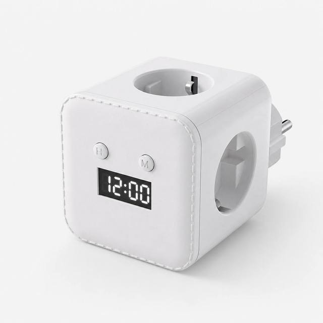 Wholesale Custom Logo EU Schuko Cube Electrical Plug Digital Clock Timer 3 Way 4 Outlets IP20 10A Rated Multi Outlet Wall Socket