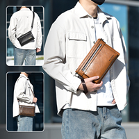 Bolso Bandolera de Piel Sintética PU Impermeable, Estilo Vintage, con Logotipo Personalizado, Resistente al Desgaste, de Lujo para Hombre