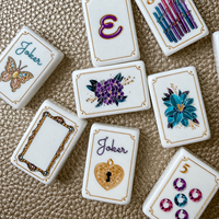 Jeu de Mahjong de Luxe Américain à 2 Couches avec Tuiles Acryliques Gravées – Collection Mahjere Bijou