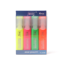 4 pièces allemand pointe plate Clip surligneur stylo ensemble marqueurs de taille normale avec encre colorée pour usage scolaire matière plastique