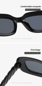 Occhiali da sole rettangolari 2025 da donna retrò gambe contorte Candy tendenza moda blu/nero/rosso accessori moda - Product Image 6