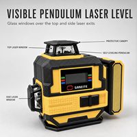 Niveau laser industriel S59-LG12Q à 12 lignes, faisceau vert 3D, auto-nivelant 360°, pour pose de carrelage et nivellement mural, avec batterie au lithium