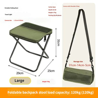 Tabouret pliable portable pour le camping, les voyages, la randonnée, les pique-niques, chaise pliante légère, grande capacité, rangement compact
