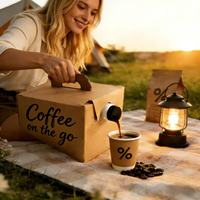 Boîtes d'expédition jetables en papier kraft tendance avec pelliculage brillant pour café, vin, jus, bière - Recyclables, épaisseur 2 mm, personnalisables