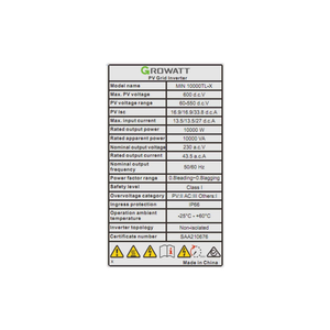 Inversor Solar Monofásico Conectado a la Red Growatt MIN 7-<span class=keywords><strong>10KTL</strong></span>-X: Satisface las Demandas de Energía Eléctrica Doméstica de Alta Potencia - Product Image 5