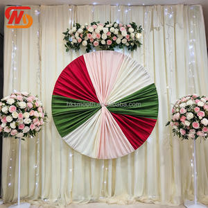 Decoración para Eventos de Boda SMOOTH, Fondo de Tela de Seda de Leche de Forma Redonda con Soporte Metálico, Estilo Moderno - Product Image 1