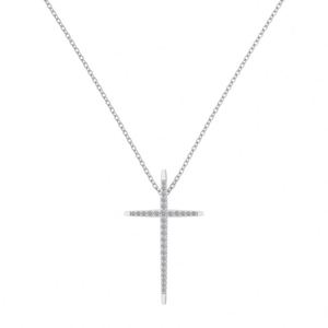 Dylam Dainty Women Jewelry Sterling Silver 5A Cubic Zircon Zirconia Religious Christian <b>Cross</b> Pendant Necklace for Lady Girls - Product Image 1