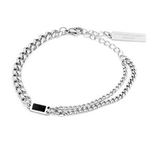 2026 New Simple Popular Design Double Layered <b>Chain</b> Bracelet <b>Titanium</b> Steel Women's Bracelets Wholesale Jewelry For Gift - Product Image 6