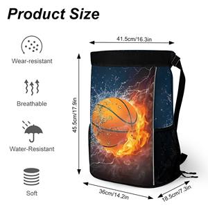 Thăng hoa tùy chỉnh bóng rổ Ba lô thể thao dây kéo túi không thấm nước Dây Kéo Túi cho giày ngăn phòng tập thể dục dây kéo túi - Product Image 5