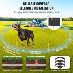 Precio de fábrica subterránea cerca del perro con collares eléctricos ocultos perro esgrima sistema inalámbrico - Product Image 6