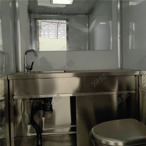 รถพ่วงห้องน้ำสแตนเลสสตีลหรูหราแบบ 2 สถานี สไตล์ดูไบ พร้อมขาย ห้องน้ำเคลื่อนที่ - Product Image 4