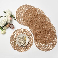 Sets de table ronds pour table à manger, napperon en papier tissé Boho Decor Circle pour mariage Noël Thanksgiving Holiday Dinner