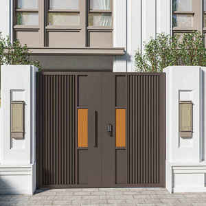 Porte de Villa en Alliage d'Aluminium et Acier Inoxydable, Volet de Cour Résistant à l'Eau, Garantie 3 Ans, Design Postmoderne, Extérieur, à Pousser - Product Image 2