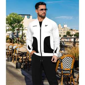 Ensemble de survêtement pour homme personnalisé, 2 pièces, manches longues, tenue sportive respirante, pour le jogging et l'entraînement - Product Image 2